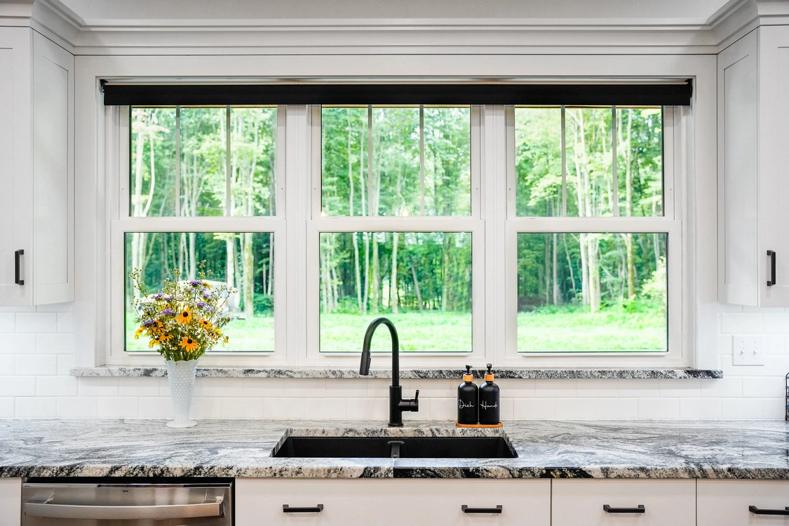 White Endure Mulled Double Hung Windows