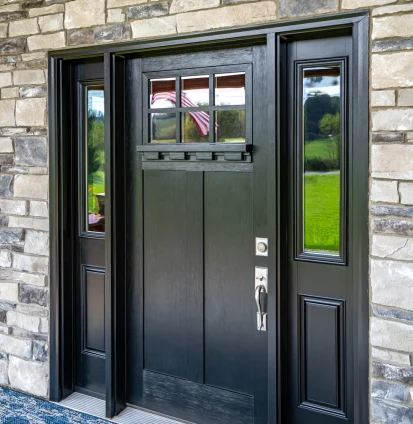Coal Black Signet Fir with Dentil Shelf and SDL Grids - CUSTOM sidelites